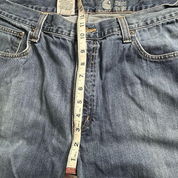 Men’s Carhartt  Blue Jeans 40x32 Straight Fit Blue RN#14806 - Picture 8 of 9